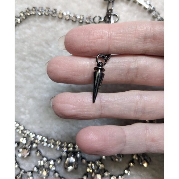 Xevana Czech Glass Rhinestone Drop Choker Necklace - EGL, Gothic Glamour - Picture 3 of 6